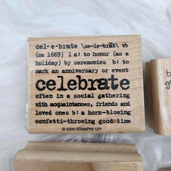 STAMPIN' UP! (6) Wood Rubber Stamps Happy Birthday Celebrate Cake & Candles - Picture 2 of 5